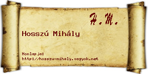 Hosszú Mihály névjegykártya